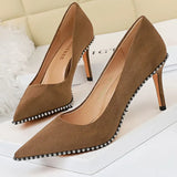 Shoes Rhinestone Women Pumps Sexy Party Shoes High Heels Wedding Shoes Plus Size 43 Female Stiletto Suede Women