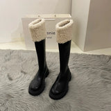 Breakj Brown Long-Heeled Knight Boots Women's Shoes 2025 New Autumn And Winter Plus Velveled Winter Shoes Snow