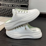 Semi-Slippers Women Wear Online Celebrity Ins Students' Korean Version In Spring 2024 With A Pair Of Breathable White