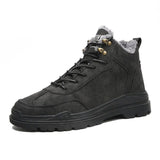 o'clock High-top Men Casual Boots Winter Warm Lined Male Footwear Outdoor Stylish Anti-skid Sneakers Soft Comfort