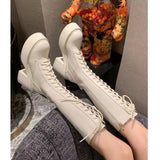 Chao Super Hot Girls Fried Street Boots Knight Boots 2023 Autumn And Winter Style Minority Design Thick-Soled High-Heeled
