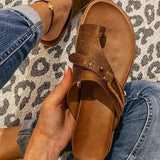 Breakj Toe Slippers 2023 Summer New European Code Flat Bottom Retro Cool Drag