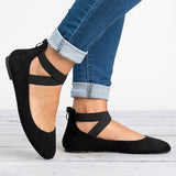 Breakj New Shallow Mouth Loosened With Round Head Women's Shoes Flat And Dancing Mom Single Shoe