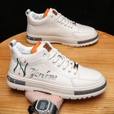autumn high top men's shoes versatile thick soled fashion casual board shoes men breathable small white shoes men's