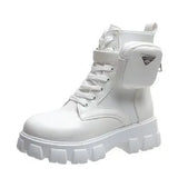 Breakj 2025 New With Round Head Thick-Bottomed Short-Sleesize Female English Style Martin