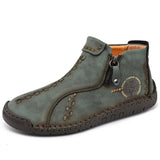 Men Boots Leather Fashion Western Ankle Boots Men High Top Autumn Winter Casual Shoes Sneakers Cowboy Botas