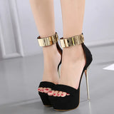 High Heels Summer Waterproof Nightclub Banquet Shoes With Large Size Stilettos