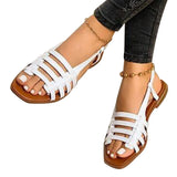 Women Sandals Woman Summer Hollow Out Roman Shoes 2022 Women's Gladiator Open Toe Beach Flats Ladies Footwear Plus Size