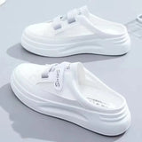 half slippers women's outer wear fashion 2021 new summer women's shoes mesh breathable white shoes Korean shoes