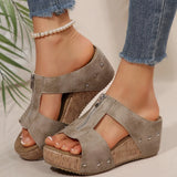 Breakj Summer New Women's Thick Bottom Slope And Slippers Large Size Fish Mouth Slope And Thick Bottom