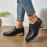 Breakj 36-43-43-Yard Women's Shoes In The Spring And Autumn Of 2025 Pointed Thick Heel Deep Mouth Single Shoes Simple Heel Heel Shoes