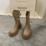 Women With Long Boots 2024 New Boots Autumn And Winter Knight Boots Fat Mm Thick Legs Thick Soles But Knee-Length Women's