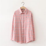 Style Plaid Shirts Women 2021 New Loose Design Blouse Lady Long Sleeve Blouses Cotton Casual Shirt Women Tops