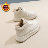 Breakj Plus Velvet High Top Small White Shoes Female 2024 Winter Korean Version Versatile Student Shoes Warm Casual Shoes Female
