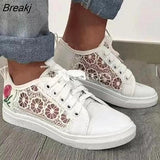 Women Shoes 2023 Fashion Summer Casual Ladies Cutouts Lace Canvas Hollow Breathable Platform Flat Woman Sneakers Large