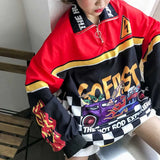 Women Trendy Tops 2020 New Harajuku Style Flame Printing Loose Sweatshirt Casual Oversize Hoodies Hip-hop