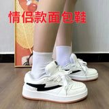 Breakj And Autumn Small White Shoes Women's Board Shoes Light Yellow Lightning Dopamine Color Trend Korean Sports Shoes Students Heighten