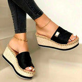 2024 Summer Women's Fish Mouth Cloth Cover Fashion Sandals And Slippers Heeled Women's