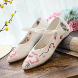 Breakj Shoes Single Shoes Jacquard Cotton Embroidered Cloth Shoes Spring And Autumn Style Daily Cheongsam Women's Singles