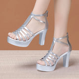 Thick-Heeled Roman Open-Toed Sandals Women's 2023 Summer New Thick-Soled Waterproof Platform With Large Size Fish Mouth