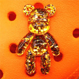 Hard Resin Glitter Cartoon Shoe Charms Accessories Cute Chocolate Bear Shoes Buttons Colorful Sandals Charm