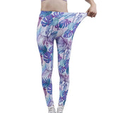 Fashion Women Leggings Beautiful Leaf Floral Printing High Waist Jeggings Stretch Pant Sexy Hot Sale Clothing