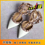 Sandals Women's Summer 2023 New Sexy Black Shoes With Stilettos Riveted High Heels Women's Nude Single