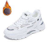 Women's Winter Sneakers 2021 Fur Platform Sports Shoes White Chunky Sneakers Vulcanized Casual Shoes Female