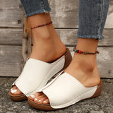Breakj New Ladies Summer Slope And Thick Bottom Slippers Large Size Casual Fashion Simple Thick Bottom