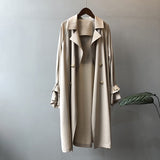 Fashion Solid Color Women Trench Coat 2021 Loose Double Breasted Windbreaker Ladies Casual Long Overcoat Abrigo