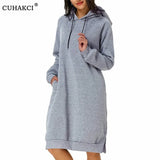 Sweatshirt Dress Women Hoodies Pocket Ladies Long Sleeve Autumn Hooded Pullover Oversized Sweatshirt Loose Casual