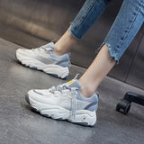 Chunky Sneakers Vulcanized Mesh Lace Up Shoes Female Comfortbale Flat Woman Platform Ladies Fashion Casual