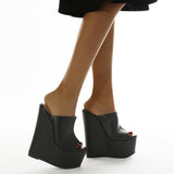 Simple Plain Face 16 Cm Wedge Heel Sandals A61-3 Have To Do 35-42 Yards Long-Term