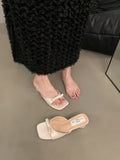 Breakj Cool Drag Bow One-Word Slippers 2025 Summer New Fairy Shoes Wearing Temperament Coarse