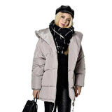 Winter Women Jackets 90% White Duck Down Parkas Loose Plus Size Hooded Coats Medium Long Warm Casual Pink Snow