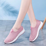 Women Sneakers Summer Flat Comfy Casual Ladies Shoes Slip-On Hollow Out Solid Tenis Feminino Fashion Shoes Femme