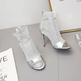 Heels Women's Summer Style Fish Mouth High Heel Mouth Cool Boots Women's Water Drill Roman High Heel