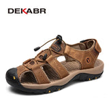 New Male Shoes Genuine Leather Men Sandals Summer Men Shoes Beach Sandals Man Fashion Outdoor Casual Sneakers Size