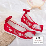 Hanfu shoes, embroidered shoes, women's antiquity shoes, heightened Chinese elements, ancient bow
