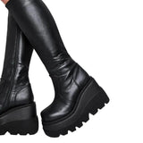 New Punk Women Boots Hot High Heels Big Size 43 Gothic Style Thick Bottom Wedges Shoes Fashion Ankle Boots Woman Pumps