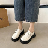Sole Retro Metal Buckle Small Leather Shoes Female 2024 Spring And Autumn New Fashion With Black Foot Pedal British