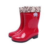 Women's Cotton Short Tube Warm Velvet Women's Rain Shoes Non-Slip Girl's Water Gel Shoes Rubber Boots Rain Boots