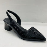 Pointed Toe Vintage Sandals Ladies Square Med Heels Women's Slip On PU Leather Shoes Female Summer Party Pumps Plus Size