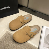 Breakj 2025 Autumn And Winter New Boken Shoes Pedal Casual Thick-Bottomed Fashion Slippers Korean Retro Large-Size Bag Head