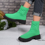 Breakj Plus Size Fashion Boots Women's New Elastic Fly Thick Socks Boots Casual Low Martin