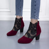 Gauze High-Heeled Sandals Women's Large-Size Fashion Round Heels Roman