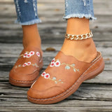 Size Small Flower Semi-Slippers Women's Womens Slippers Large Size Thick-Soled Baotou Women's
