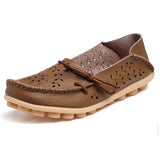 Ballet Flats Genuine Leather Shoes Woman Slip On Loafers Flats Soft Oxford Shoes Casual Sapato Feminino Plus Size