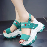 Sandals Summer Super High Heels Wedges Female Platform Shoes Girls Thick Bottom Buckle Strap Ladies Sandals 2021
