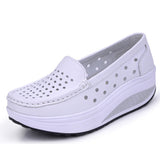 Shoes Loafers For Women 2021 Wedges Sneakers Floral Single Woman White Shoes Platform Breathable Female Vulcanized